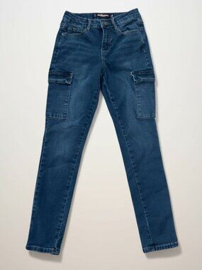Dollhouse Y2K Cargo Jeans Women’s Size 26 Straight Leg Dark Wash